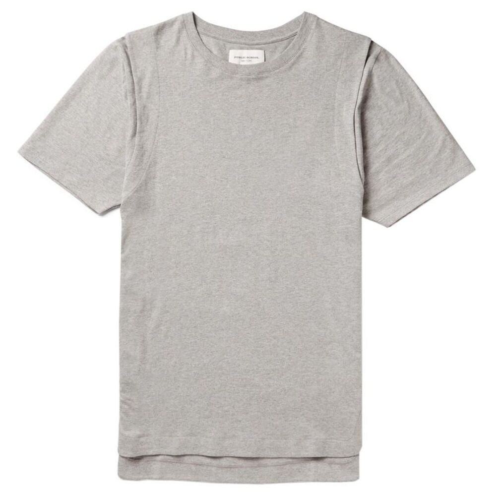 Public School Mens Lane Melange Cotton-Jersey T-Shirt Medium Grey